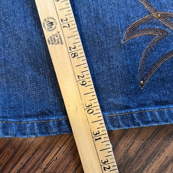 Vintage Lauren Ralph Lauren Blue Flare Jeans Floral Embroidery Size 6 - Picture 6 of 6